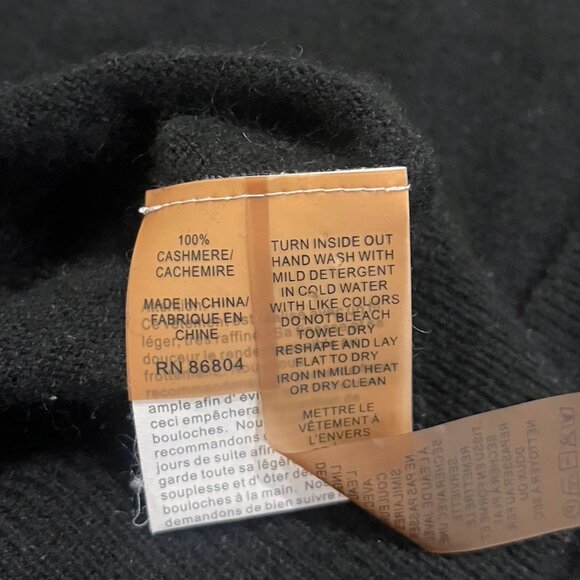 Barrow & Grove Black Cashmere Oversized V-neck Sweater, Size XS - Picture 3 of 3